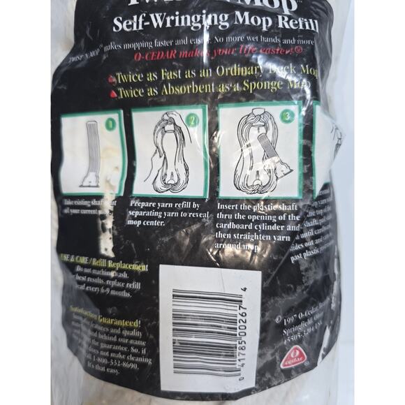 O Cedar Twist N Mop plus Refill Replacement Cotton Twist Mop New Sealed White - Picture 5 of 6